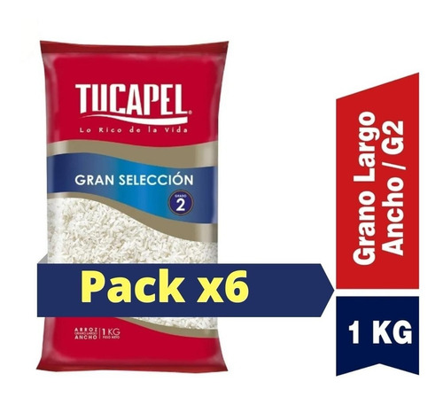 Arroz Grado 2 Tucapel Gran Selección - Pack 6 Unidades