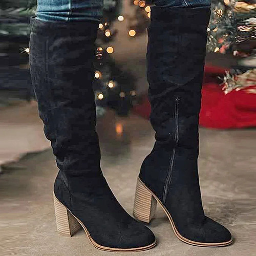 Botas De Tacón Alto Chelsea De Gamuza Para Mujer