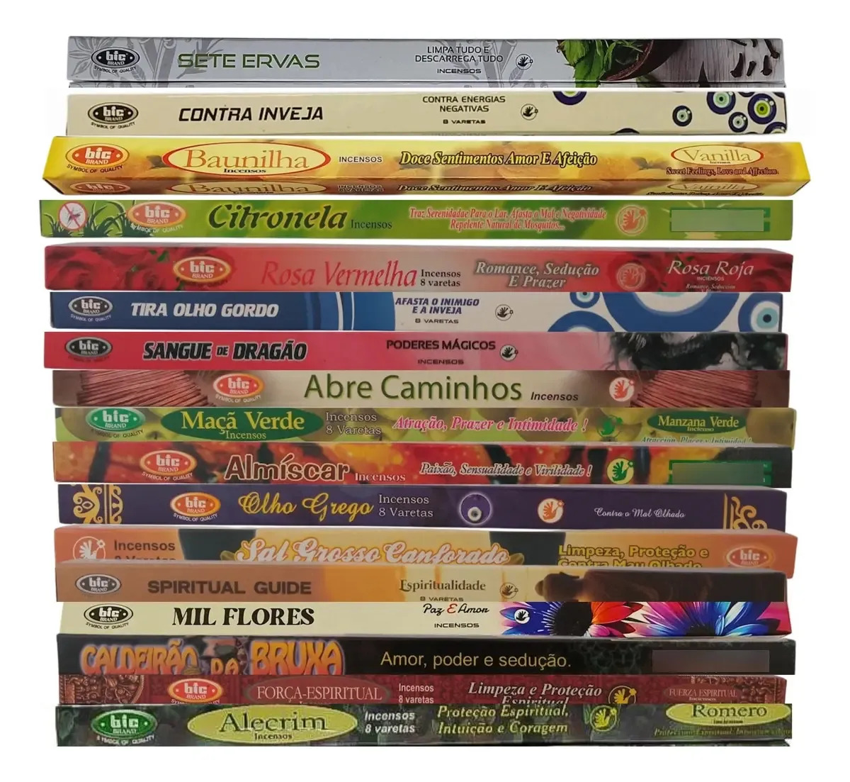 Incenso Indiano Bic 25 Melhores Aromas 200 Varetas Mais Vendidos