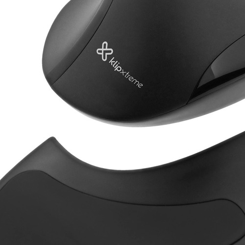 Mouse sem fio Ergonom Semi Vert com teclado colorido preto Klipxtreme Kmw-750