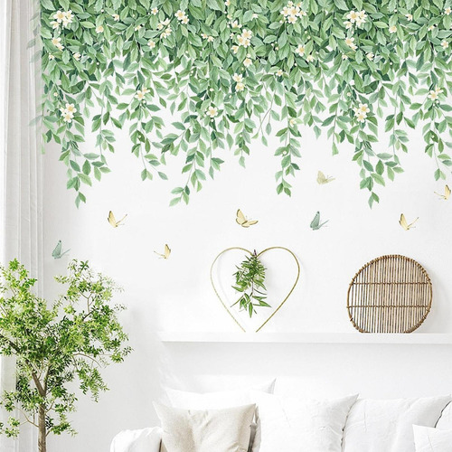 2 Piezas Hojas Pegatinas De Pared Plantas Murales Fondos De