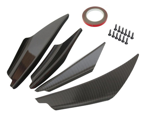 4 Piezas De Fibra De Carbono Universal Parachoques Delantero