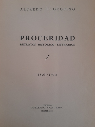 Retratos Histórico Literarios 1803 1914 A. Orofino 1943 C3