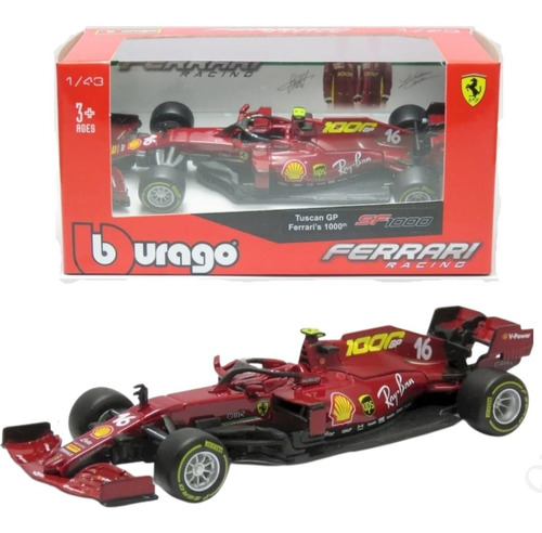 Miniatura Fórmula 1 Ferrari 2020 1:43 Charles Leclerc 16 Sf1