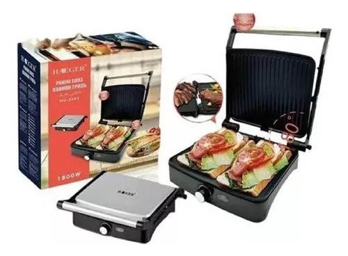 Parrillera Eléctrica Tostadora Sándwich Grill Haeger 2682