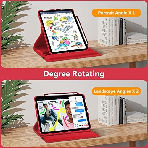 Funda Para iPad 10th Generacion Giratoria 360 - Rojo
