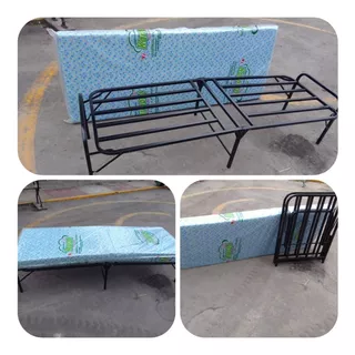 Cama Plegable 1 Plaza +colchon 4 PuLG. Nuevo