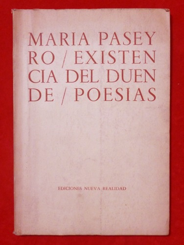 María Paseyro - Existencia Del Duende Poesías (Usado)