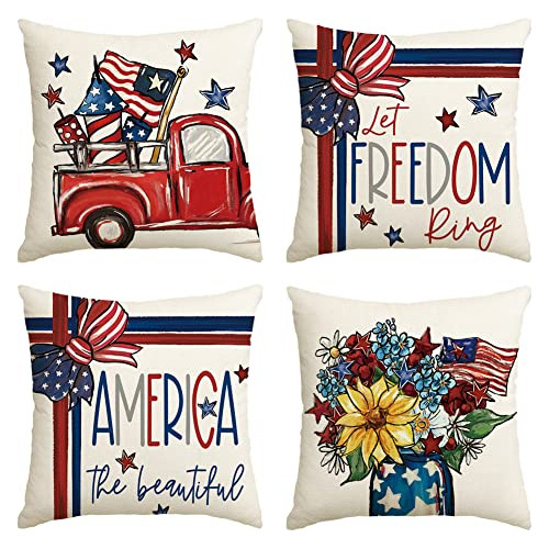 Fundas De Almohada  America The Beautiful Let Freedom R...