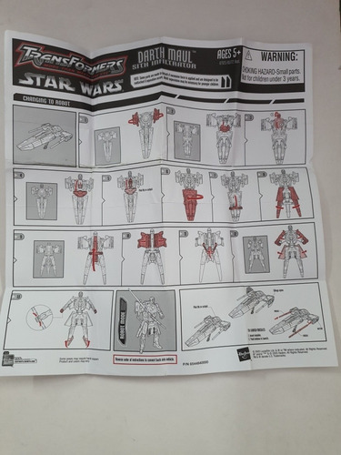 Hasbro Star Wars Transformers Darth Maul Sith Infiltrator