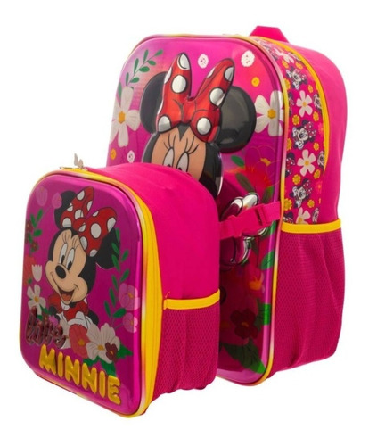 Mochila Escolar Con Lonchera  Minnie Mouse.