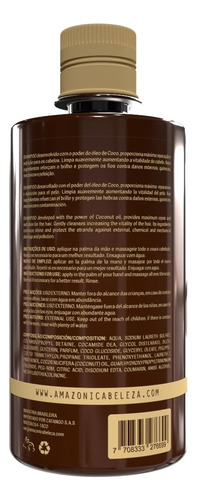 Conjunto De Shampoo E Condicionador De Coco Beleza, Repara C
