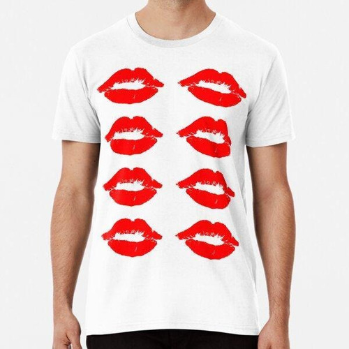 Remera Red Lipstick Kiss (8 Pack) - Simple Kiss With No Text