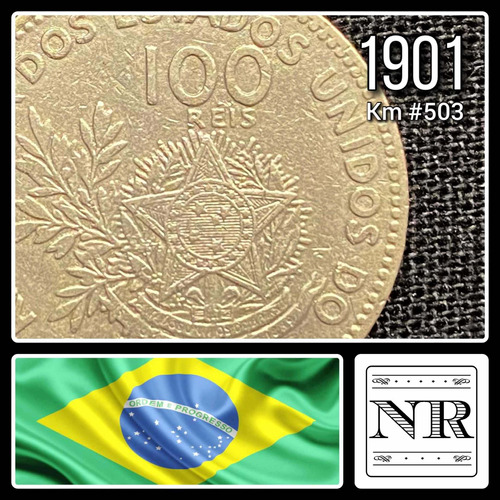 Brasil - 100 Reis - Año 1901 - Km #503 - Vincha Liberty