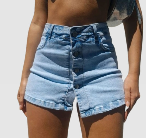 Short Pollera Jeans Mujer Calse Perfecto Modelos Exclusivos