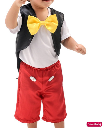 Fantasia Infantil Mickey Ratinho Menino Luxo Com Orelhinha
