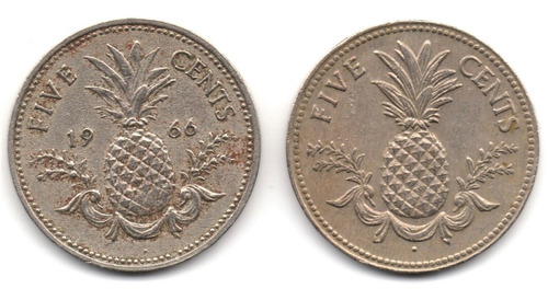 Bahamas 5 Cents 1966 Y 1975