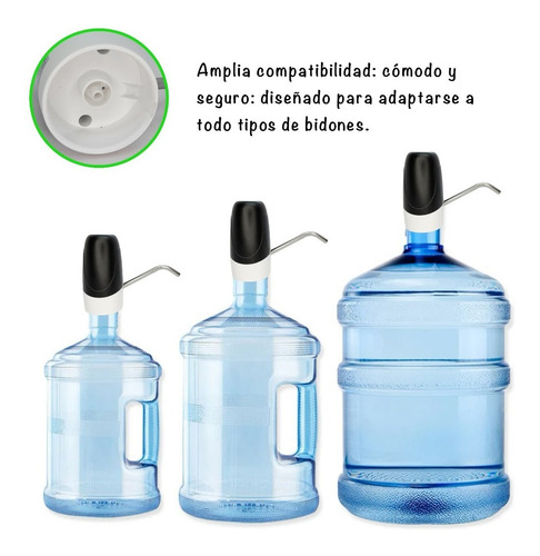 Imagen 5 de 10 de Dispenser Bomba De Bidon Agua Automatico Recargable Usb.