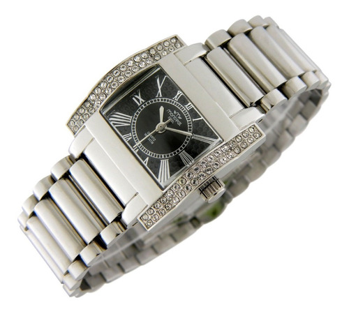 Reloj Montreal Mujer 100% Acero Ml190 Apliques Strass