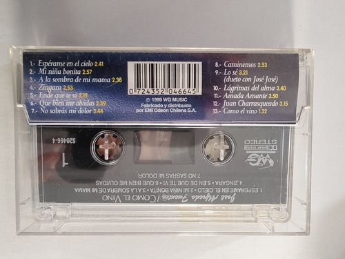Cassette De José Alfredo Fuentes Cómo El Vino(#1958- (Usado)