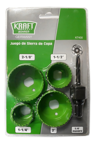 Sierra Copa Kraft Bohrer P/madera C/madril 1/4 Pg Jgo.5 Pzas