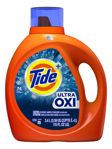 Tide Ultra Oxi - Jabon Liquido Detergente Para Ropa, 74 Carg