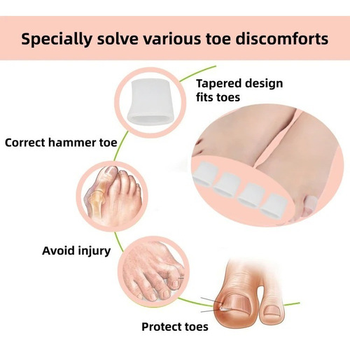 Imagem 5 de 10 de Protetor Dedos Pés Gel Dor Pé Silicone Anti Bolhas Lesão