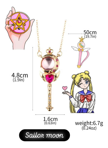 Collar Sailor Moon Cetro Corazon Lunar Corazón