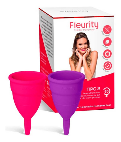 Copita Menstrual Fleurity Tipo 2 (-30) (kit × 2 Ud) 