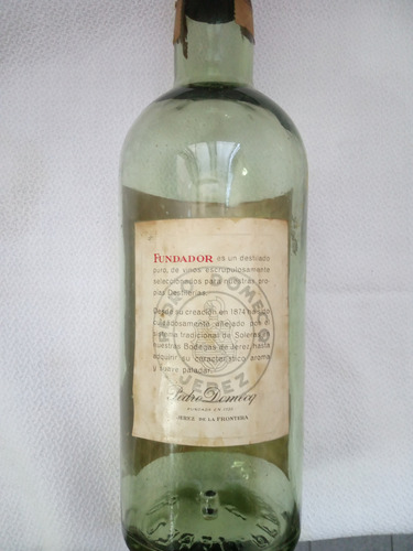 Botella Antigua (1960 Aprox.) De Jerez Pedro Domecq, España. (Usado)