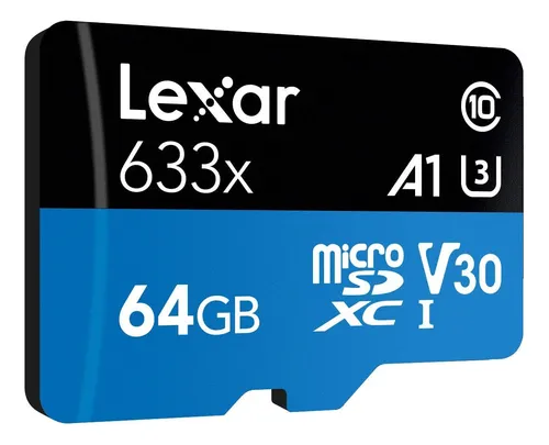 Micro Sdxc Lexar 633x - 64 Gb - 100 Mb/s - Alta Performance
