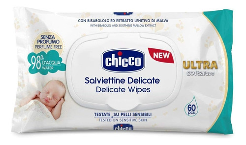 Chicco Toallitas Húmedas Ultra Delicadas 60 Piezas