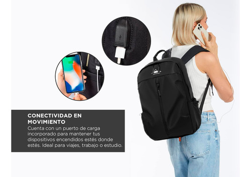 Mochila De Viaje South Port Resistente Usb Porta Notebook