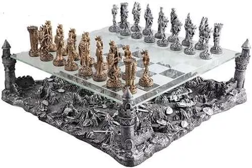 Cena de batalha medieval com cavalaria e infantaria no tabuleiro de xadrez  conceito de jogo de tabuleiro de xadrez de ideias de negócios e ideias de  competição e estratégia