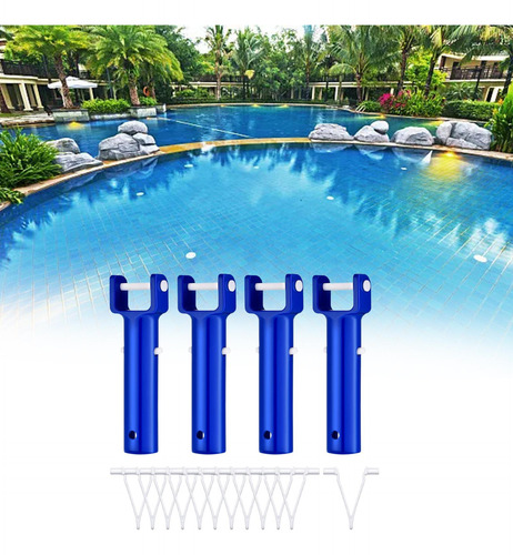 Mango De Cabeza En V De 4 Piezas Con 12 Clips De Piscina En