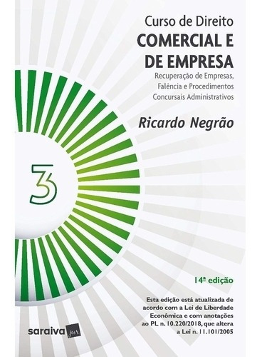 Curso De Direito Comercial E De Empresa - V. 3 - 9ª Ed. 2020, De Ricardo Negrão. Editora Saraiva, Capa Mole, Edição 9 Em Português, 2020