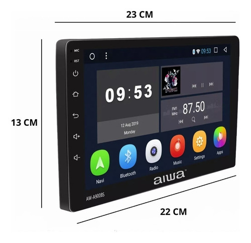 Radio Carro Aiwa Android 10 Pantalla 9' Wifi 32gb + 2gb Ram
