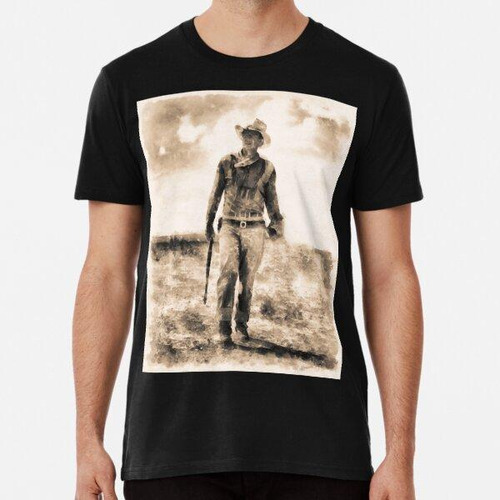 Remera Acuarela De La Famosa Estrella Occidental John Wayne.