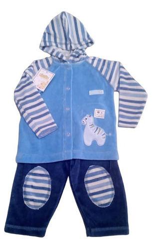 Conjunto Campera Y Pantalón  Plush Talles 6, 8, 10 Meses