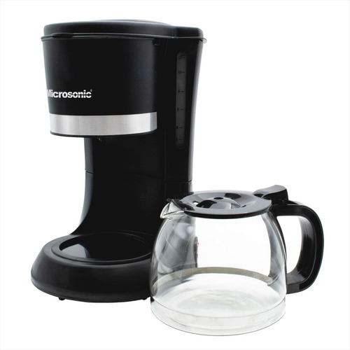 Cafetera Eléctrica Filtro Microsonic 1.2l Jarra Vidrio Color Negro