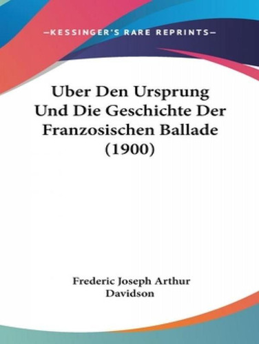 Libro Uber Den Ursprung Und Die Geschichte Der Franzosisc...