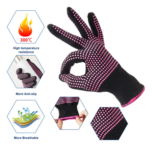 2 Guantes Resistentes Al Calor Con Golpes De Silicona Para