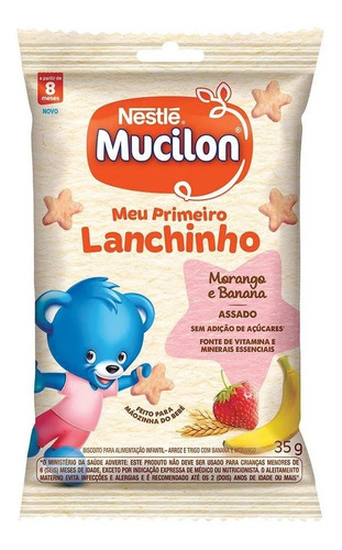 Biscoito Meu Primeiro Lanchinho Mucilon Morango E Banana 35g