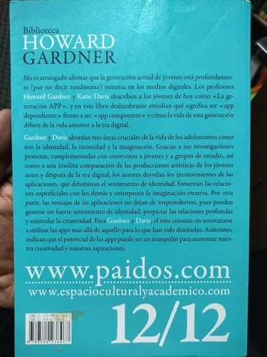 La Generación App - Biblioteca Howard Gardner (Usado)