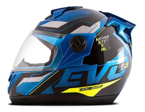 Capacete Pro Tork Evolution G8 Evo Azul E Amarelo Tam. 56