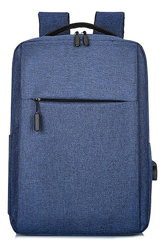 Mochila Antirrobo Cable Usb Laptop Unisex - Azul