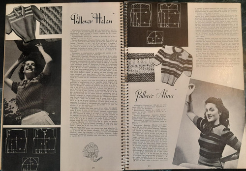 Revista/libro Tricots De Moda Octubre De 1943 Tapa Dura. (Usado)
