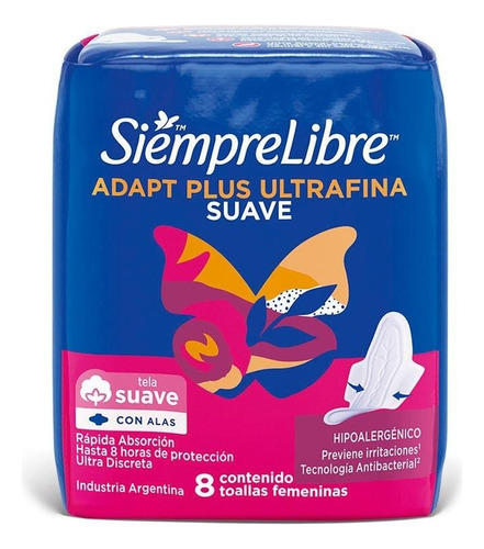 Siempre Libre Adapt Plus Ultrafina Suave X 8 Unidades