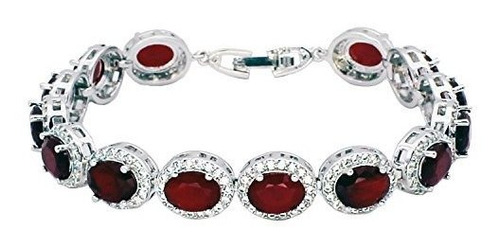 Hermosa Oval Tenis Damas Pulsera Zafiro Rubí Esmeralda Topaz