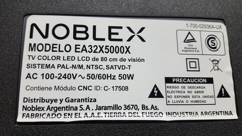 Cable Flex Lvds Tv Smart Noblex 32 Ea32x5000